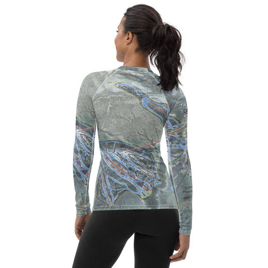 Lutsen Mountains, Minnesota Ski Trail Map Women's Base Layer Top - Powderaddicts