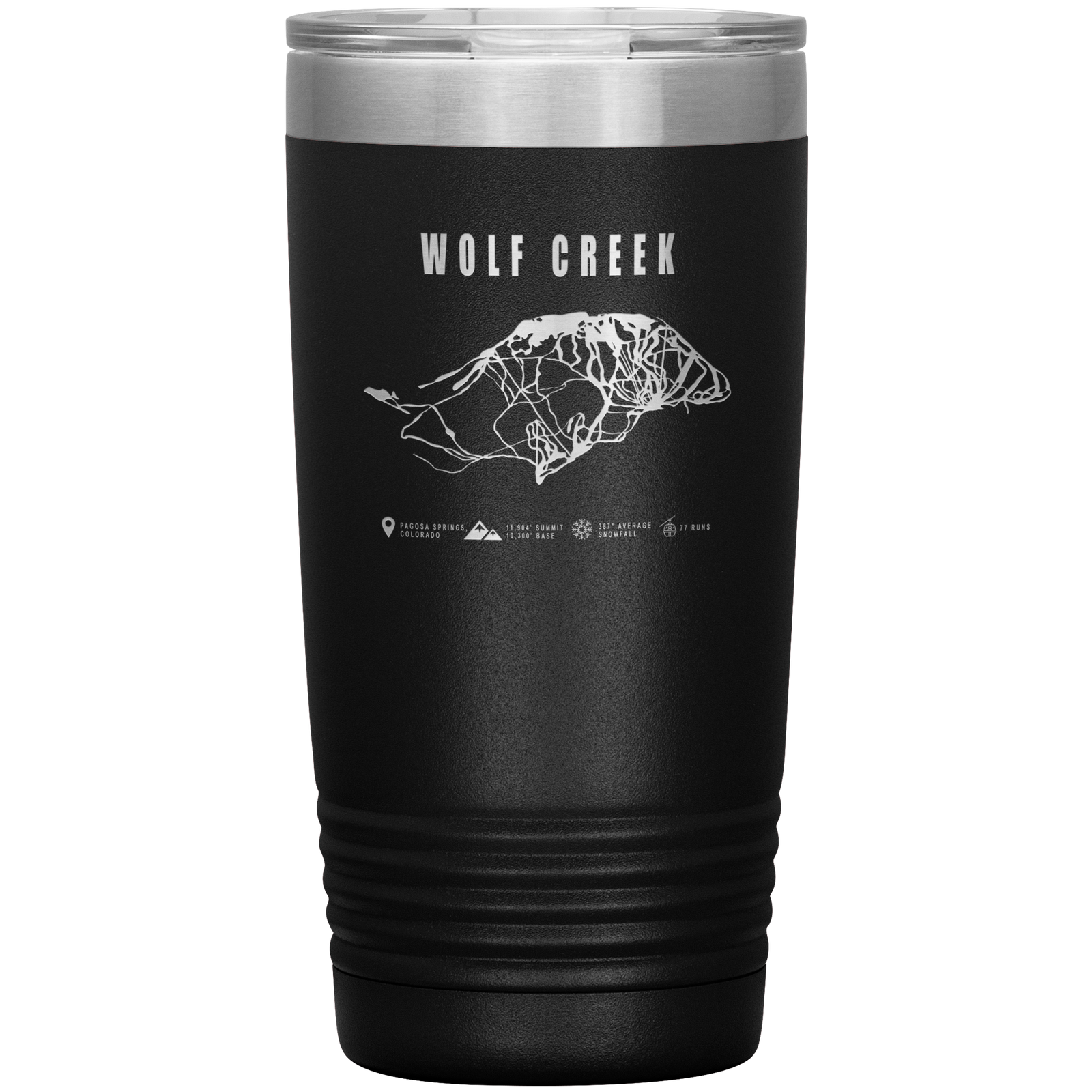 Wolf Creek Colorado Ski Trail Map 20oz Tumbler - Powderaddicts