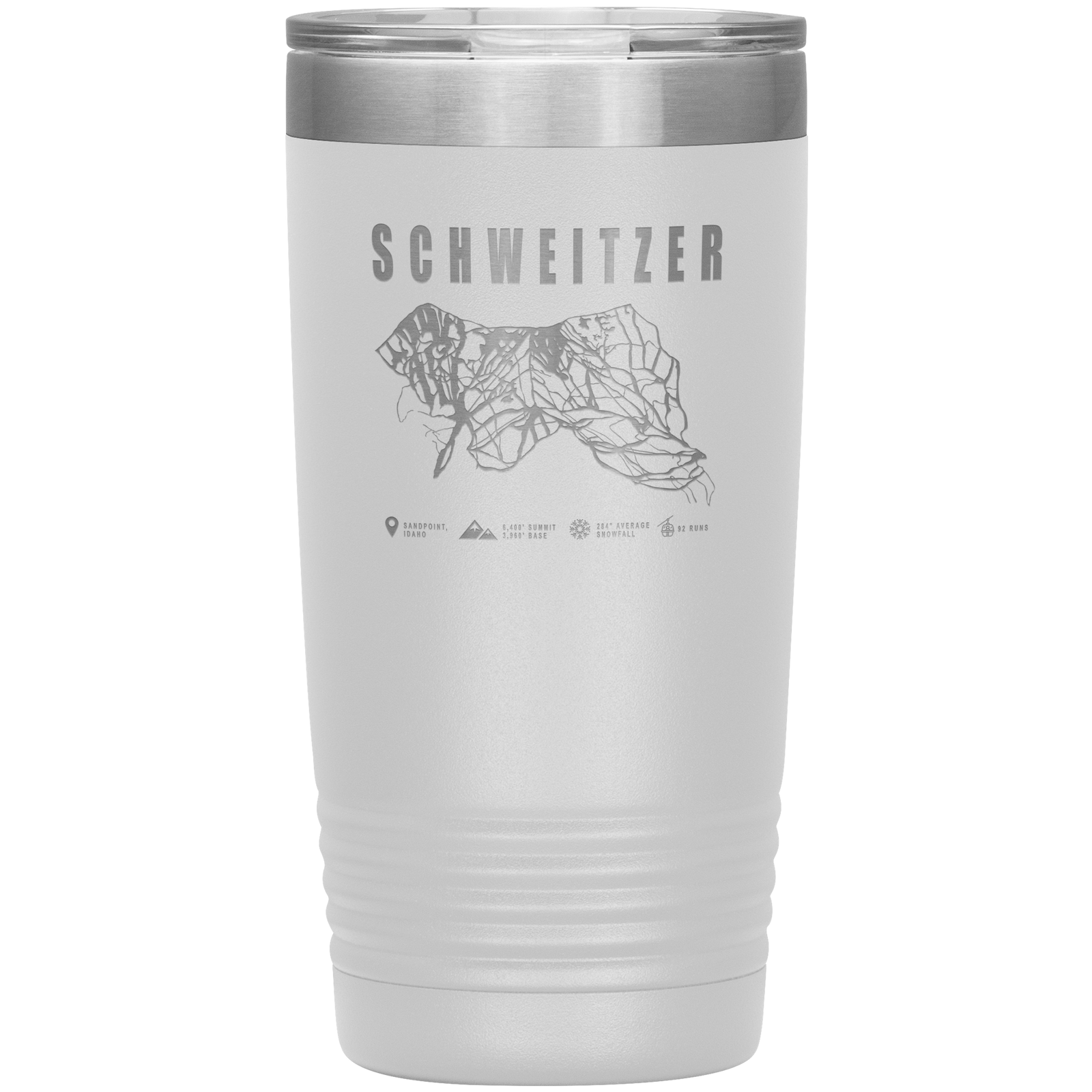 Schweitzer Idaho Ski Trail Map 20oz Tumbler - Powderaddicts