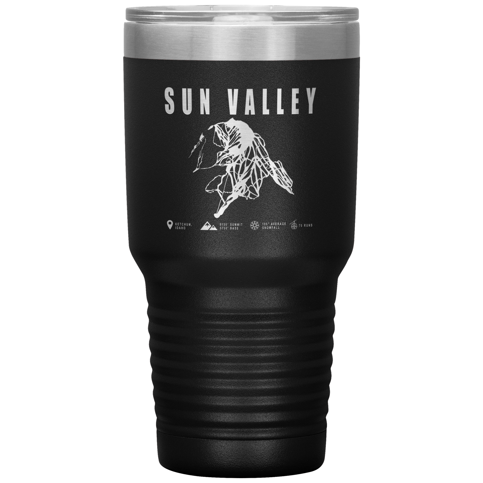 Sun Valley Idaho Ski Trail Map 30oz Tumbler - Powderaddicts