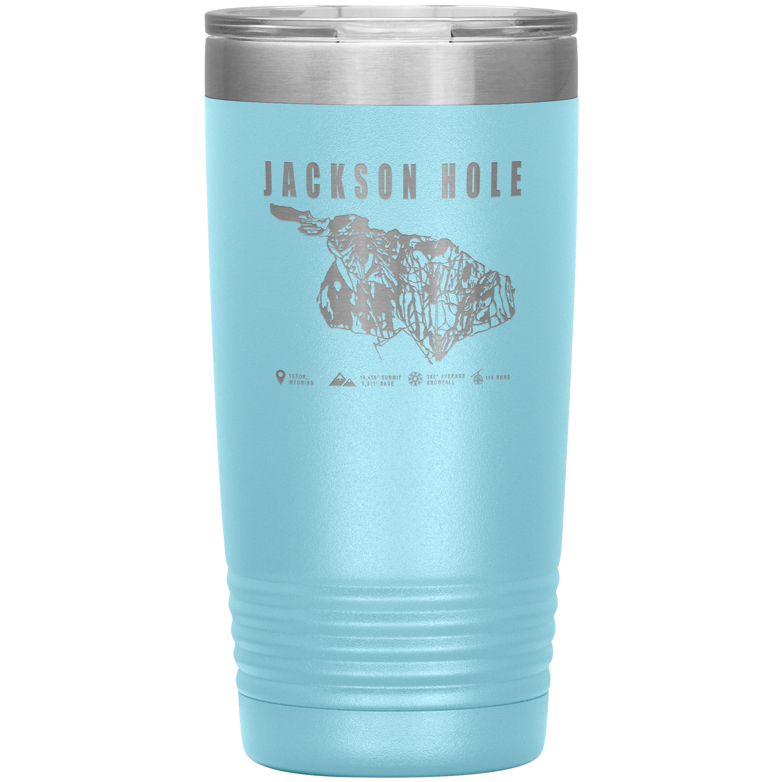 Jackson Hole Wyoming Ski Trail Map 20oz Tumbler - Powderaddicts