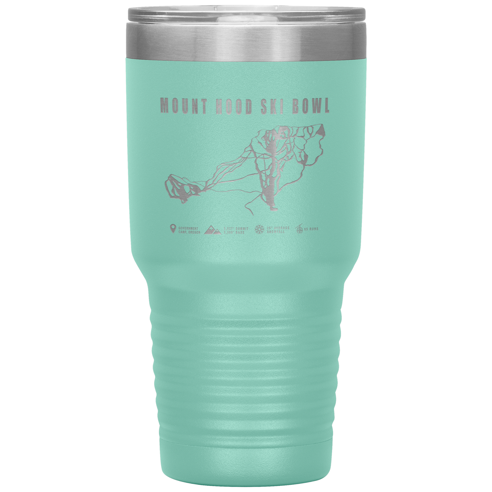 Mount Hood Ski Bowl, Oregon Ski Trail Map 30oz Tumbler - Powderaddicts