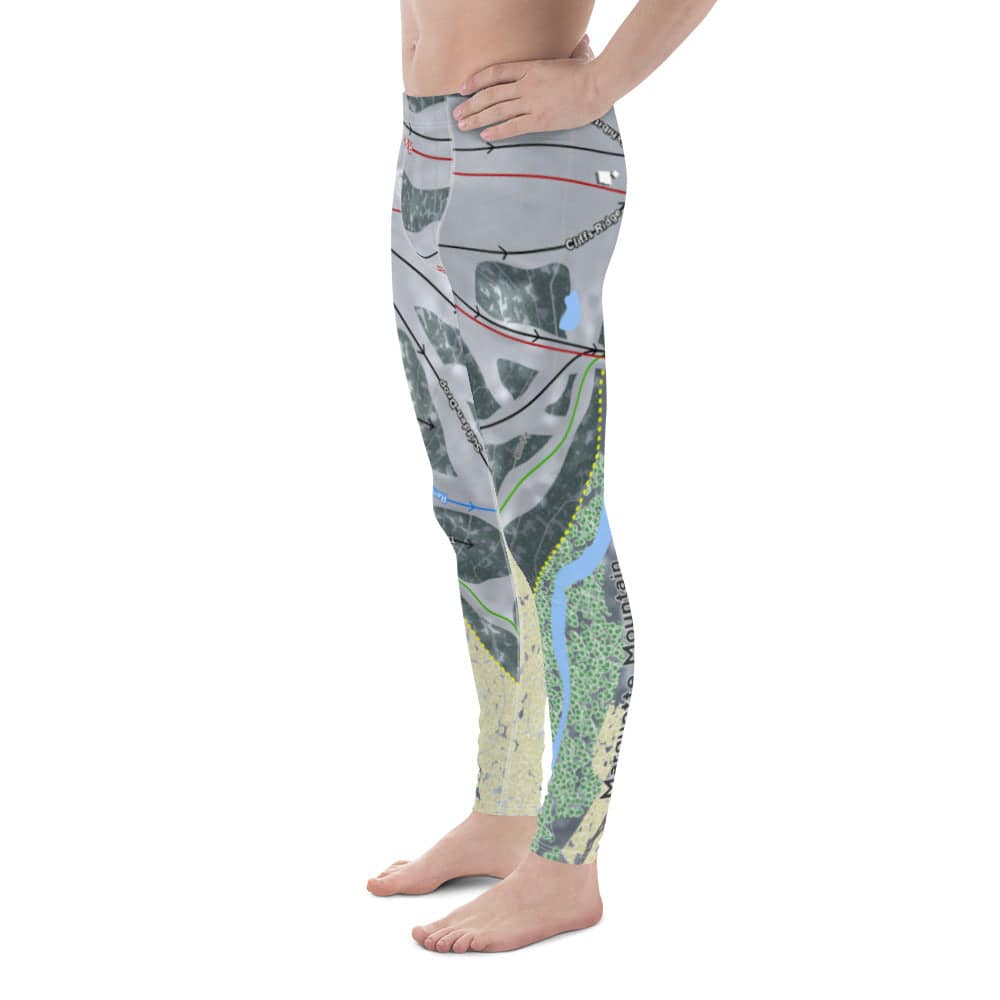 Marquette Mountain, Michigan Ski Trail Map Men's Base Layer Bottom - Powderaddicts