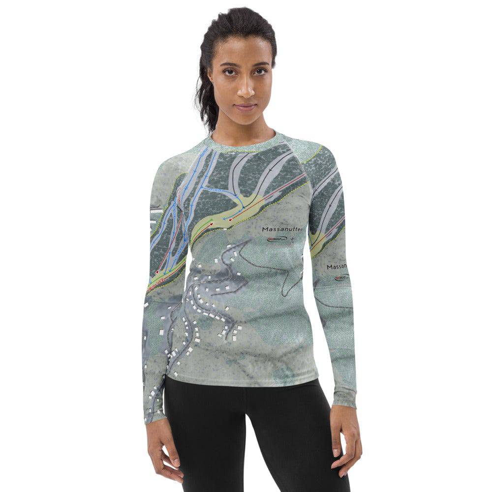 Massanutten, Virginia Ski Trail Map Women's Base Layer Top - Powderaddicts