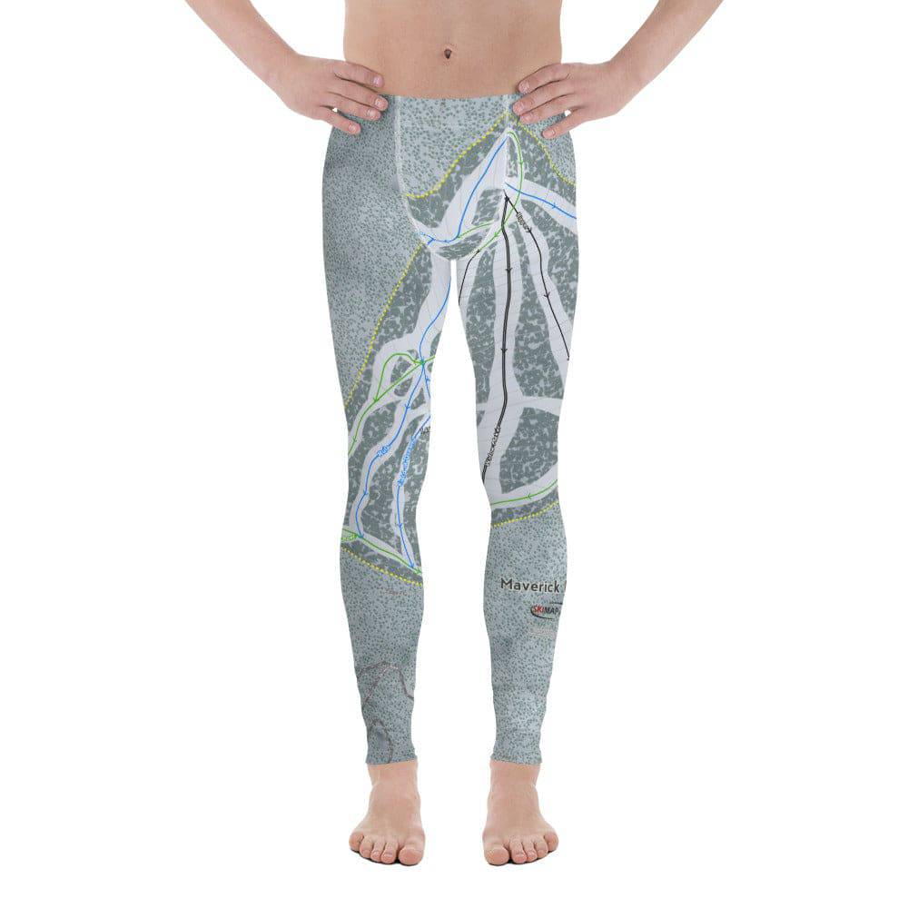 Maverick, Montana Ski Trail Map Men's Base Layer Bottom - Powderaddicts
