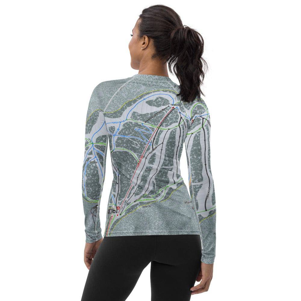 Maverick Mountain, Montana Ski Trail Map Women's Base Layer Top - Powderaddicts