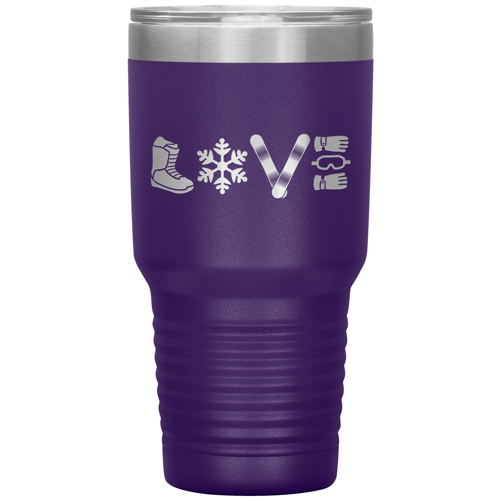 LOVE Snowboard 30oz Laser Etched Tumbler - Powderaddicts