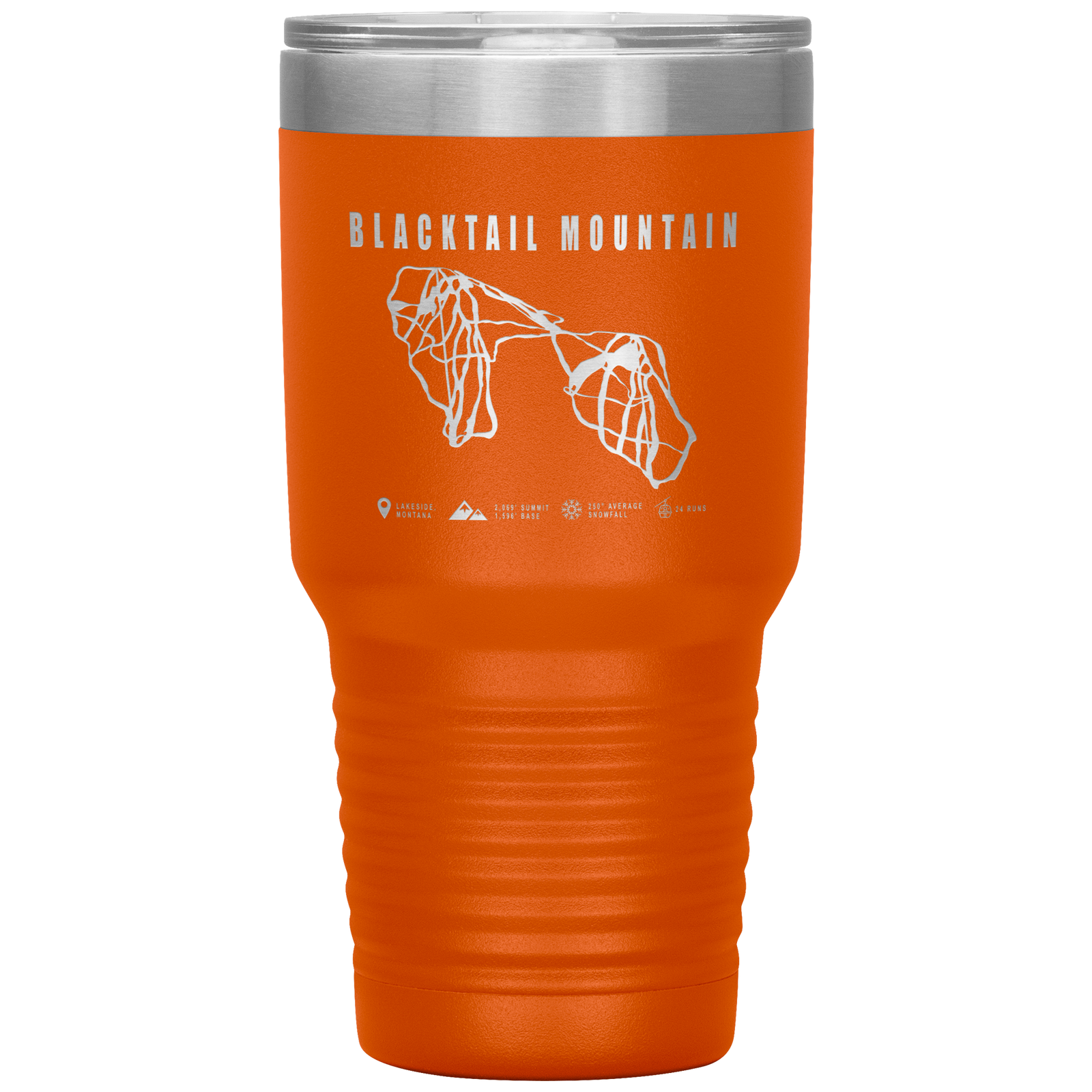 Blacktail Mountain Montana Ski Trail Map 30oz Tumbler - Powderaddicts