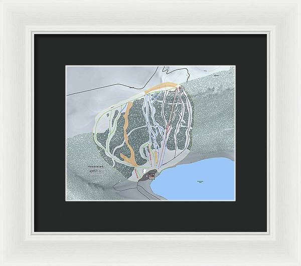 Meadowlark Ski Trail Map - Framed Print - Powderaddicts
