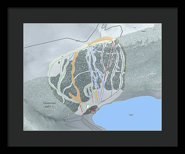 Meadowlark Ski Trail Map - Framed Print - Powderaddicts