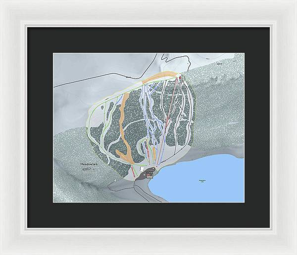 Meadowlark Ski Trail Map - Framed Print - Powderaddicts