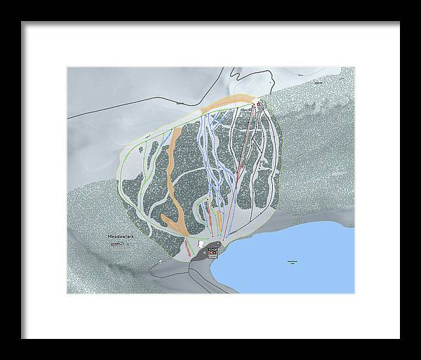 Meadowlark Ski Trail Map - Framed Print - Powderaddicts
