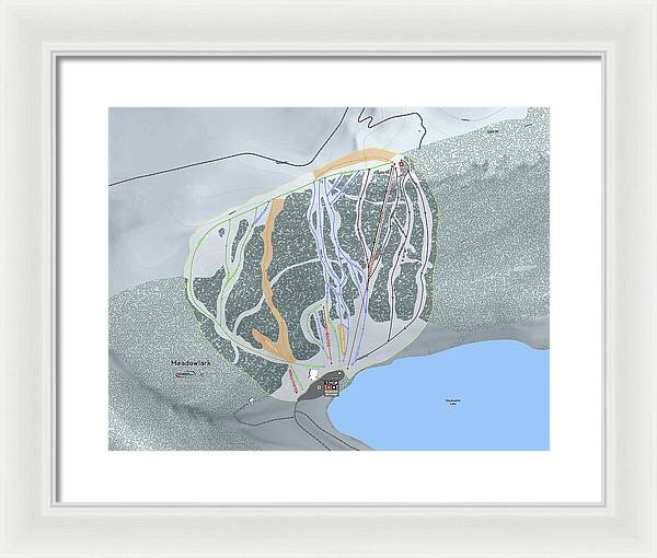 Meadowlark Ski Trail Map - Framed Print - Powderaddicts
