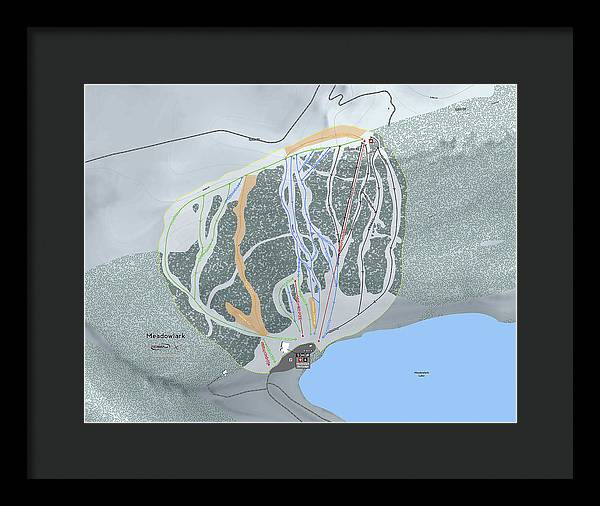 Meadowlark Ski Trail Map - Framed Print - Powderaddicts