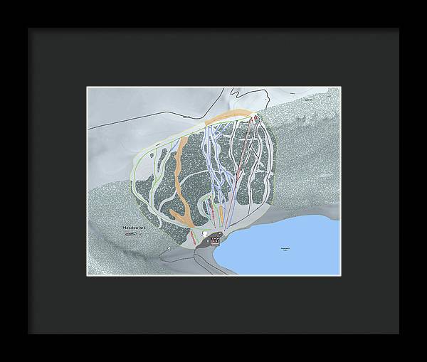 Meadowlark Ski Trail Map - Framed Print - Powderaddicts