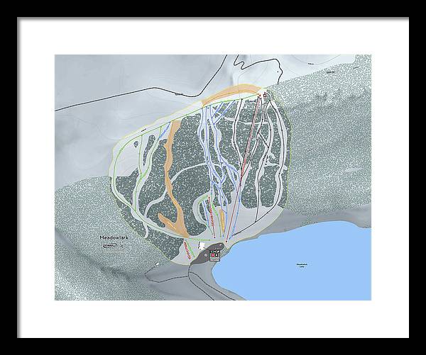 Meadowlark Ski Trail Map - Framed Print - Powderaddicts