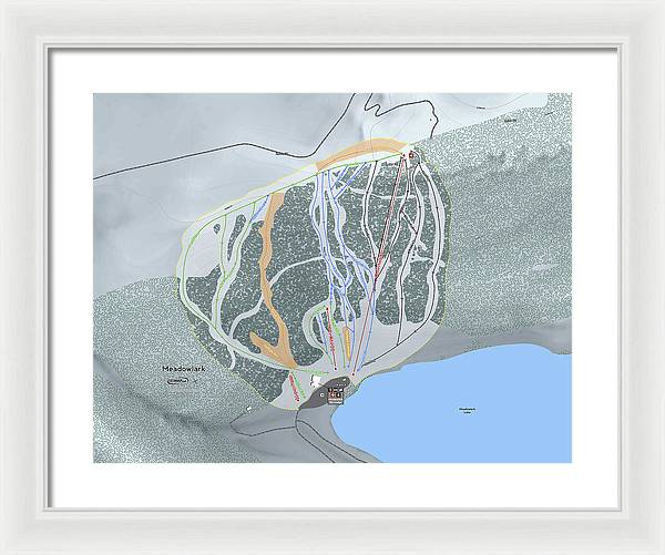 Meadowlark Ski Trail Map - Framed Print - Powderaddicts