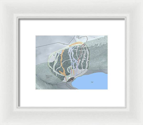 Meadowlark Ski Trail Map - Framed Print - Powderaddicts