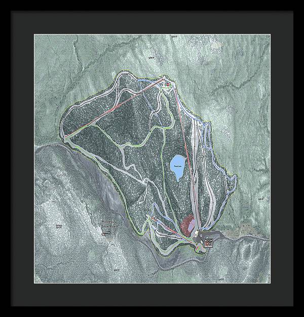 Middlebury Snow Bowl Ski Trail Map - Framed Print - Powderaddicts