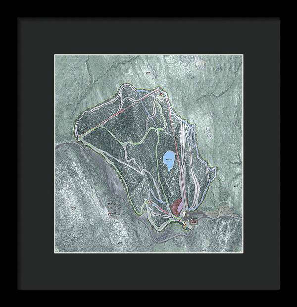 Middlebury Snow Bowl Ski Trail Map - Framed Print - Powderaddicts
