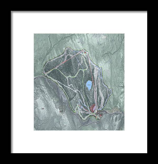 Middlebury Snow Bowl Ski Trail Map - Framed Print - Powderaddicts