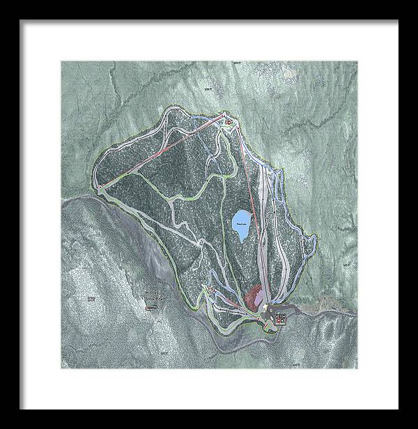Middlebury Snow Bowl Ski Trail Map - Framed Print - Powderaddicts
