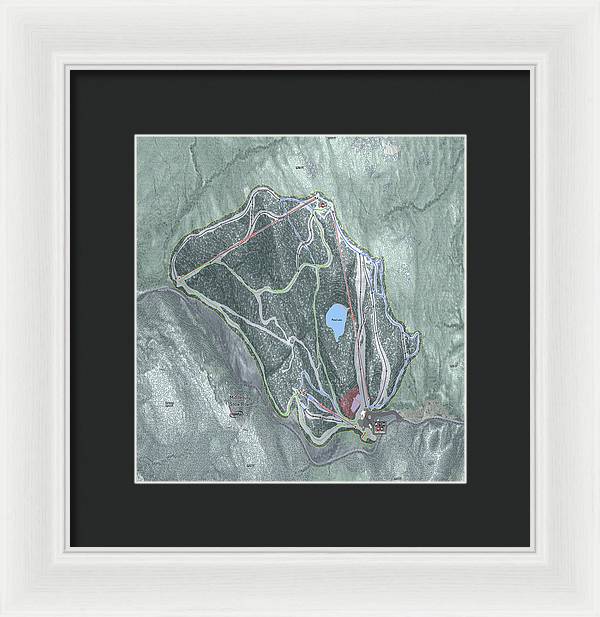 Middlebury Snow Bowl Ski Trail Map - Framed Print - Powderaddicts