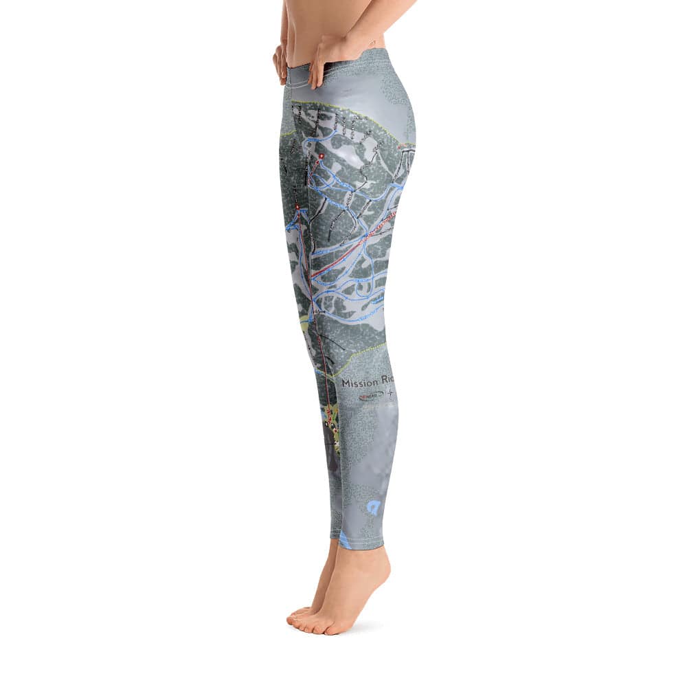 Mission Ridge, Washington Ski Trail Map Women's Base Layer Bottom - Powderaddicts