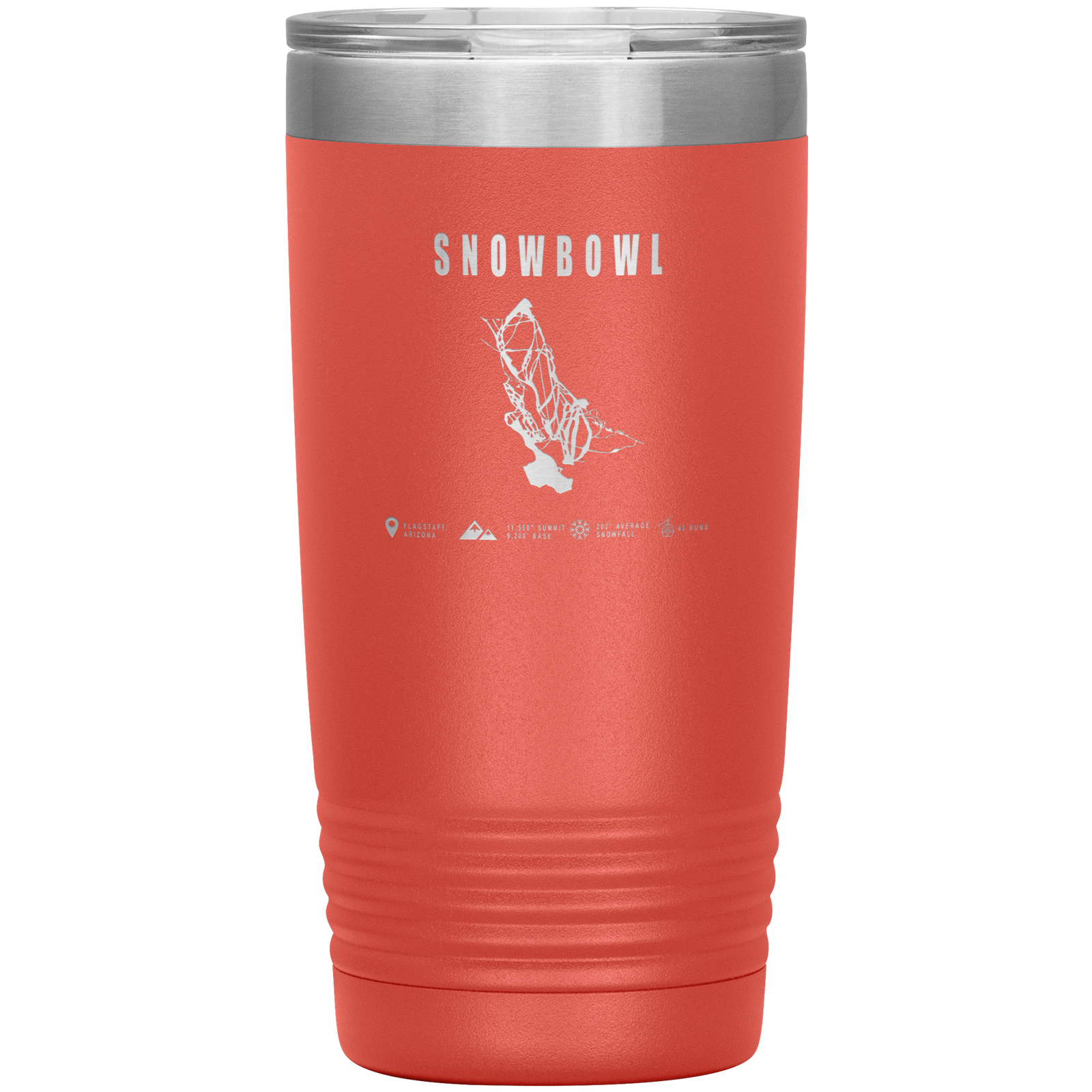 Snowbowl, Arizona Ski Trail Map 20oz Tumbler - Powderaddicts
