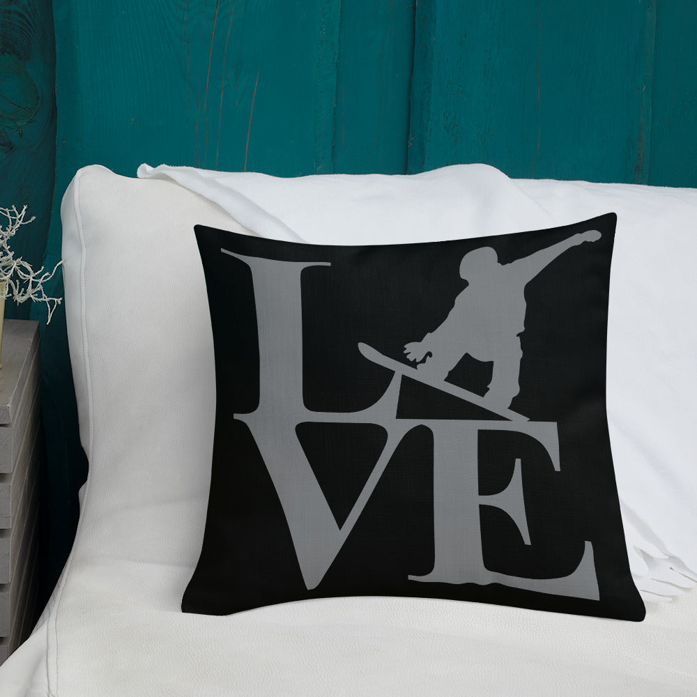Love Snowboard Premium Pillow - Powderaddicts