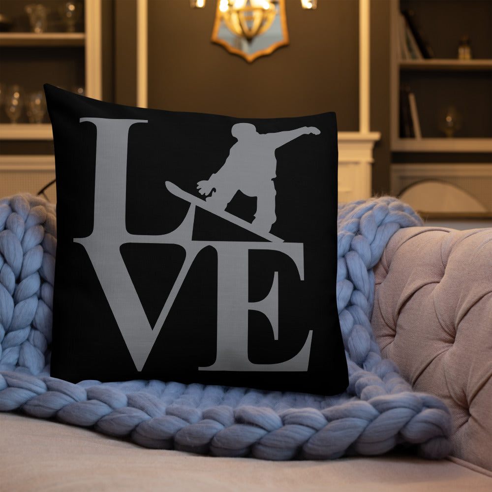 Love Snowboard Premium Pillow - Powderaddicts