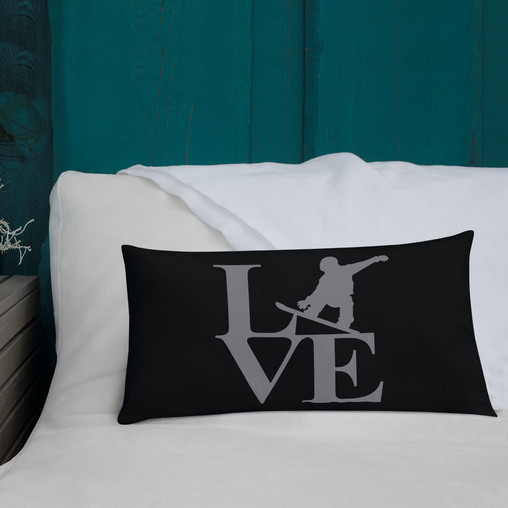 Love Snowboard Premium Pillow - Powderaddicts