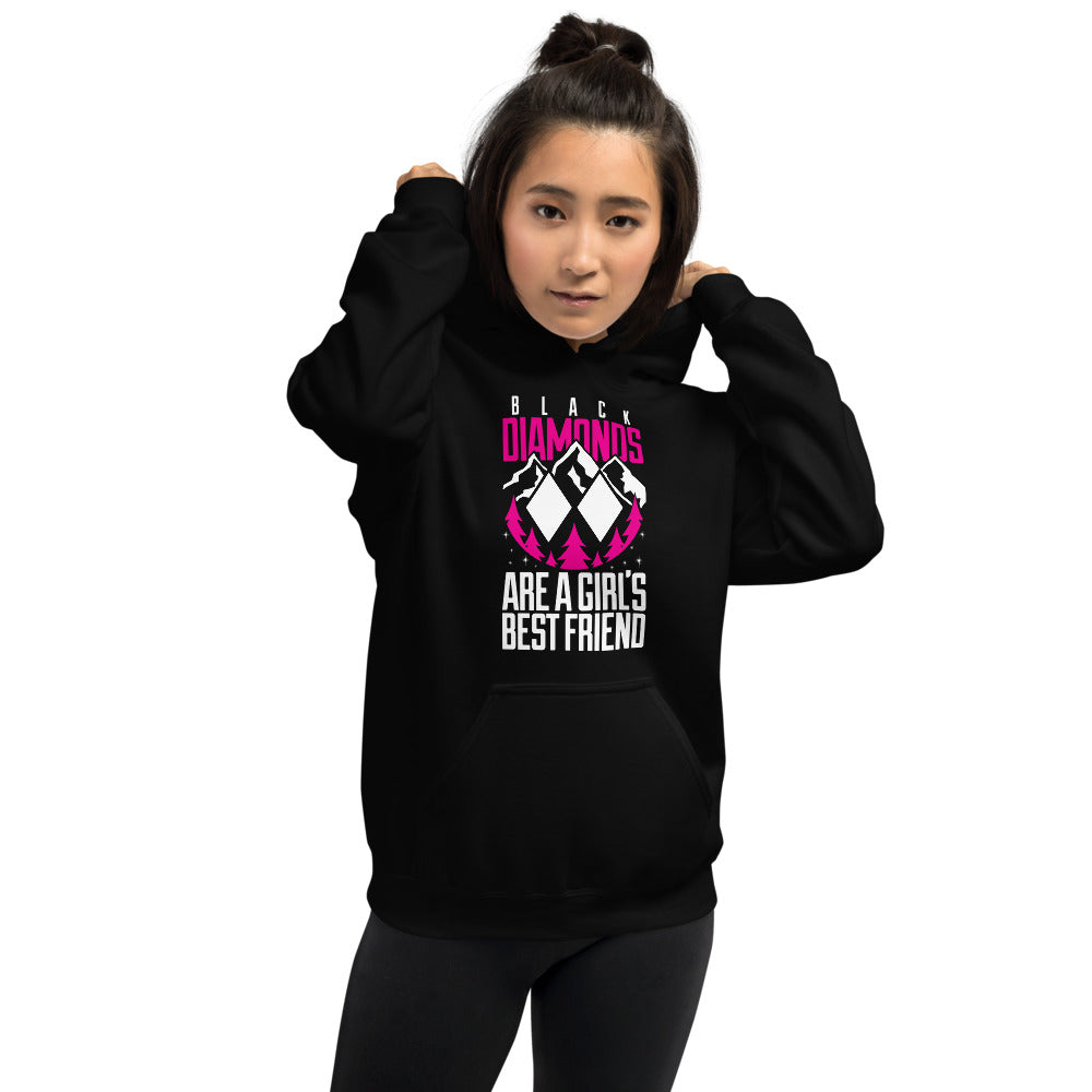 Black Diamonds Are A Girl's Best Friend Unisex Hoodie - Powderaddicts