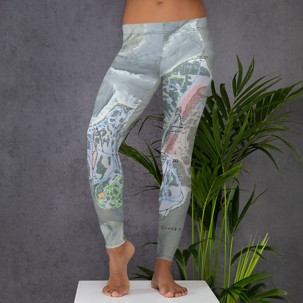 Grand Targhee, Wyoming Ski Trail Map - Leggings - Powderaddicts