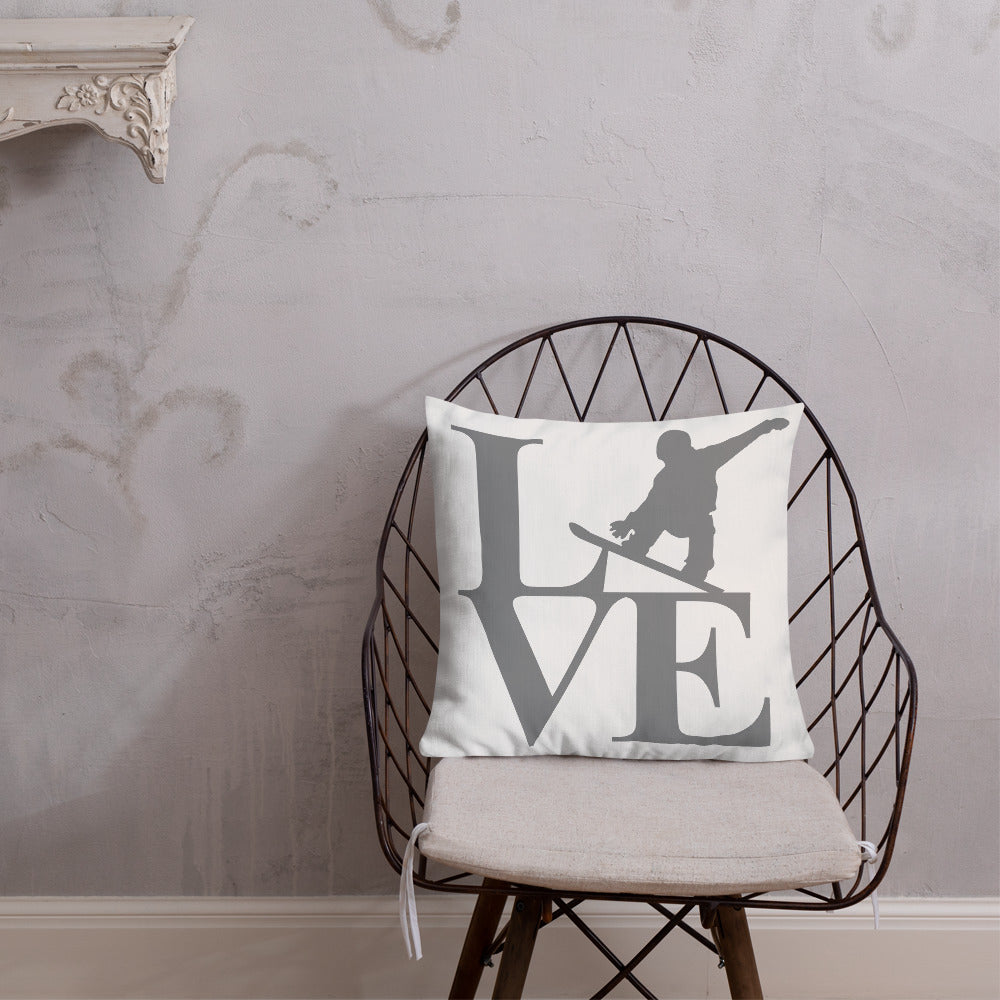 Love Snowboard Premium Pillow - Powderaddicts