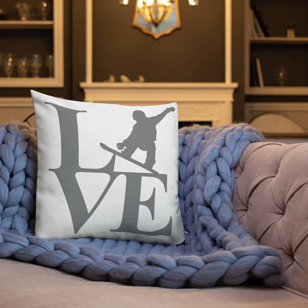 Love Snowboard Premium Pillow - Powderaddicts