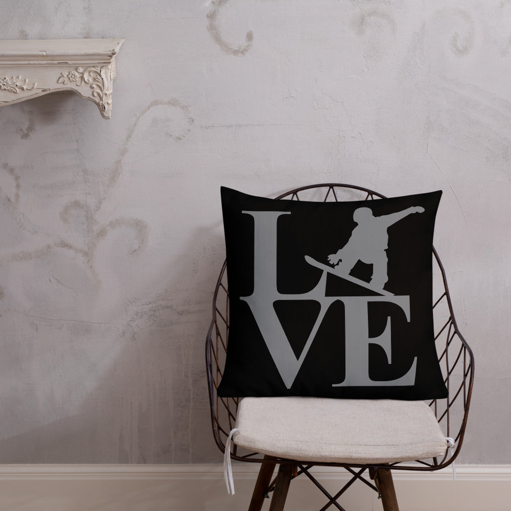 Love Snowboard Premium Pillow - Powderaddicts