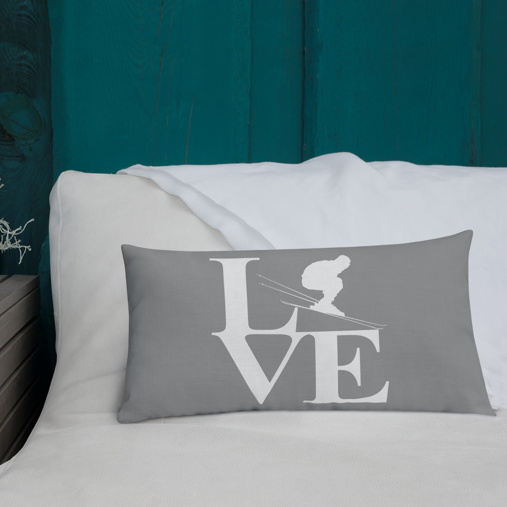 Love Ski Premium Pillow Grey and White - Powderaddicts