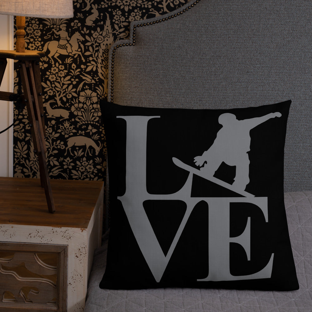 Love Snowboard Premium Pillow - Powderaddicts