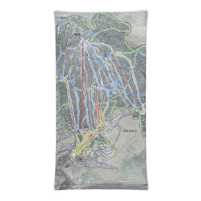 Okemo, Vermont Ski Trail Map Neck Gaiter - Powderaddicts
