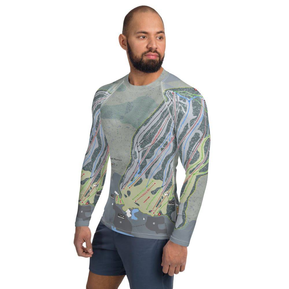 Mohawk Mountain, Connecticut Ski Trail Map Men's Base Layer Top - Powderaddicts
