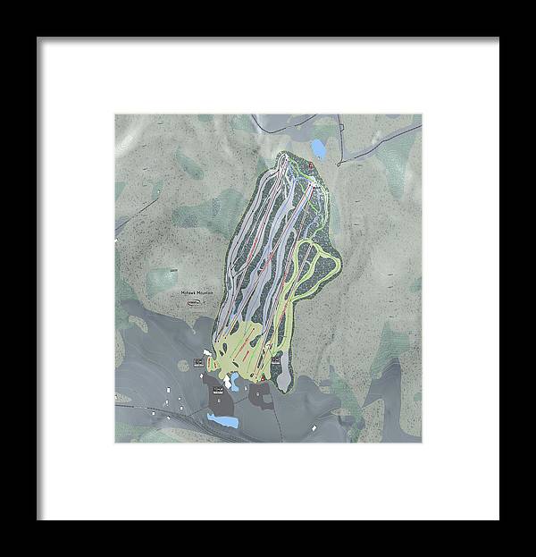 Mohawk Mountain Ski Trail Map - Framed Print - Powderaddicts