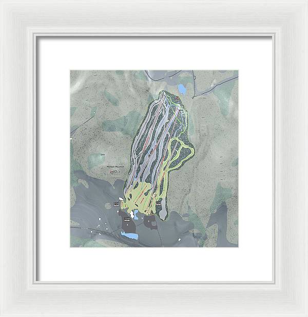 Mohawk Mountain Ski Trail Map - Framed Print - Powderaddicts