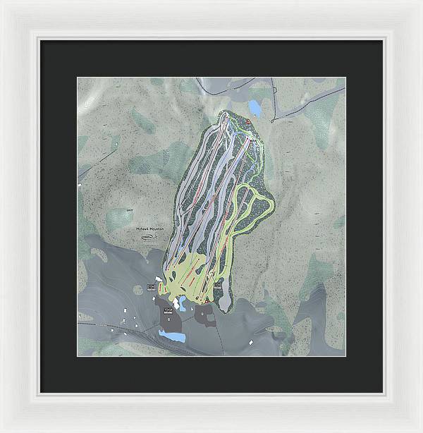 Mohawk Mountain Ski Trail Map - Framed Print - Powderaddicts