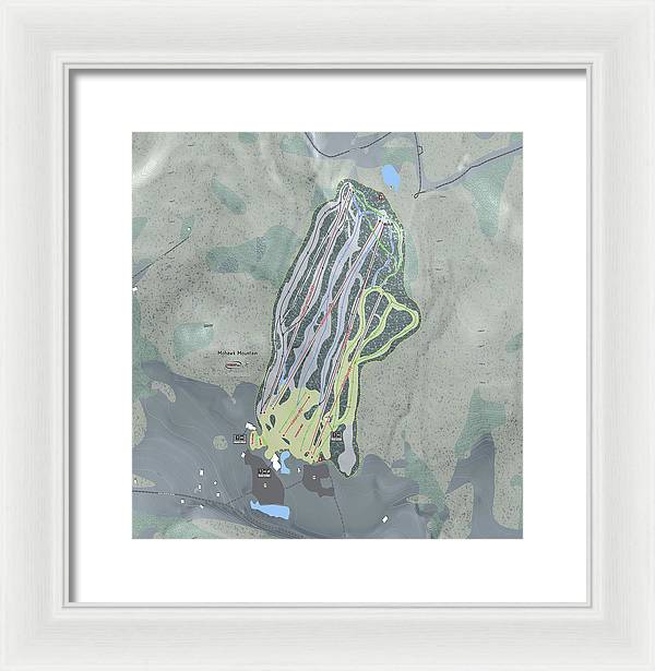 Mohawk Mountain Ski Trail Map - Framed Print - Powderaddicts