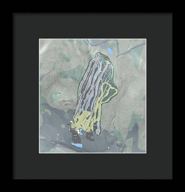 Mohawk Mountain Ski Trail Map - Framed Print - Powderaddicts