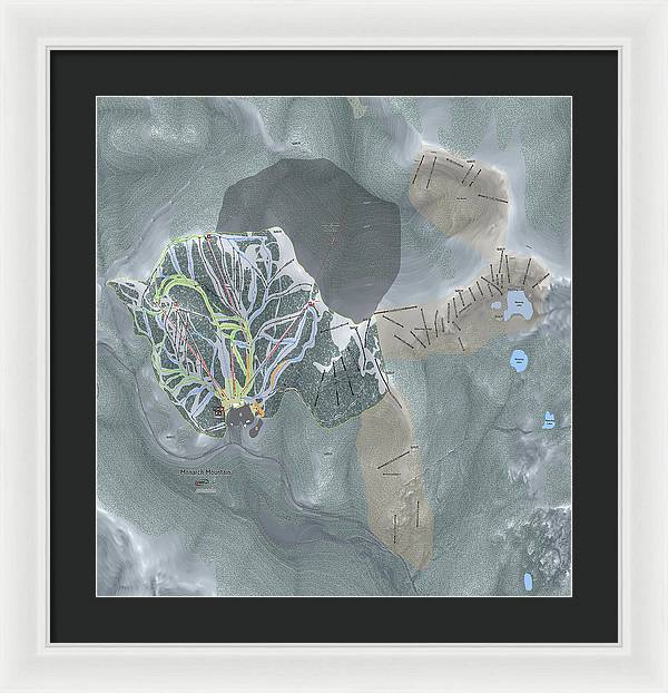 Monarch Mtn Ski Trail Map - Framed Print - Powderaddicts