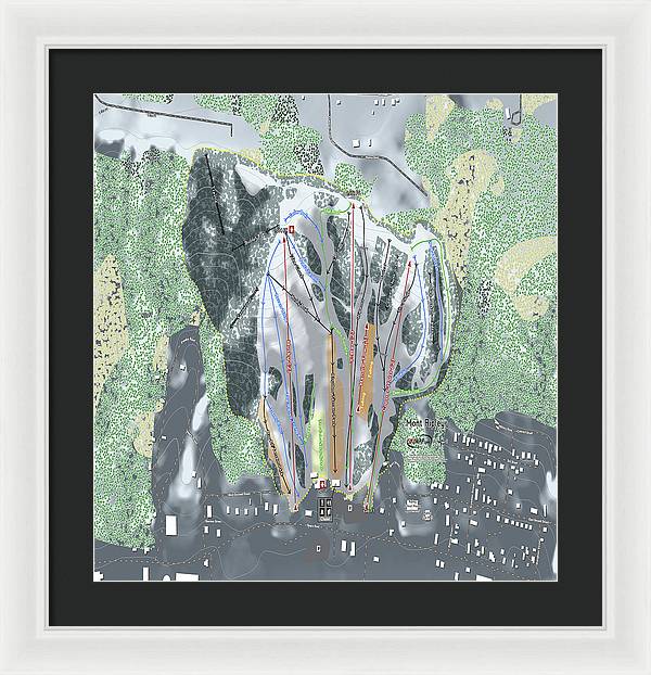 Mont Ripley Ski Trail Map - Framed Print - Powderaddicts