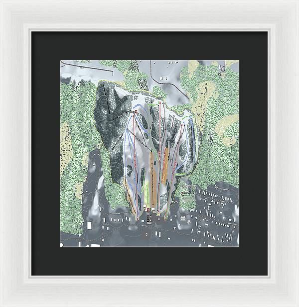 Mont Ripley Ski Trail Map - Framed Print - Powderaddicts