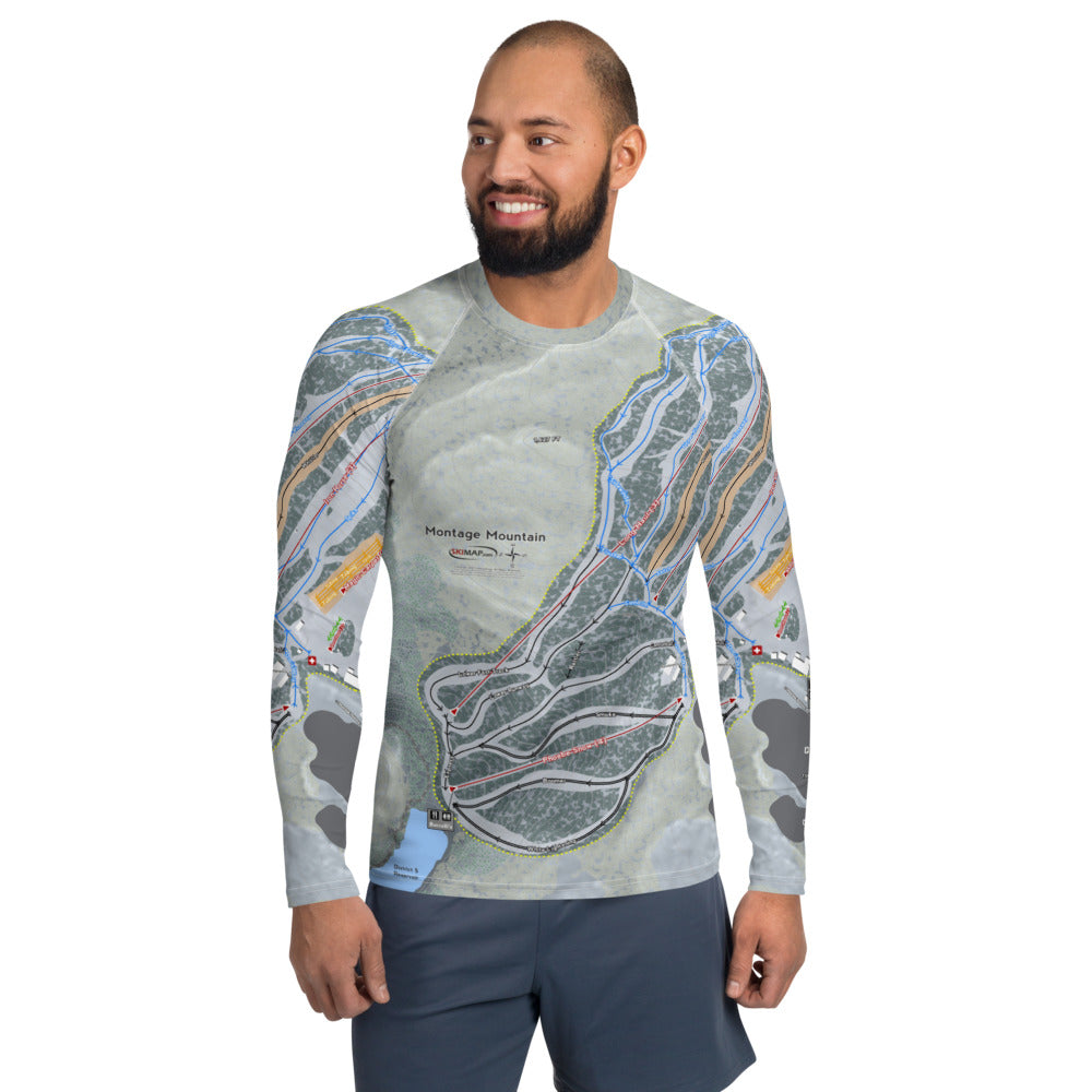 Montage Mountain, Pennsylvania Ski Trail Map Men's Base Layer Top - Powderaddicts